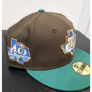 Texas Rangers 40th Anniv Patch 59FIFTY Fitted Hat Brown New Era Size 7 3/8